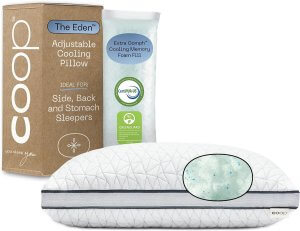 Coop Home Goods Eden Bed Pillow Queen Size for Sleeping on Back Stomach Side Sleeper